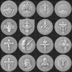Christian Challenge Coin Depth Map, Jesus Engraving Relief Bundle, Religious Art