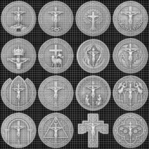 Christian Challenge Coin Depth Map, Jesus Engraving Relief Bundle, Religious Art