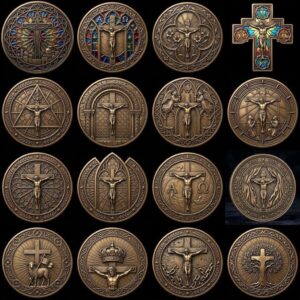Christian Challenge Coin Depth Map, Jesus Engraving Relief Bundle, Religious Art