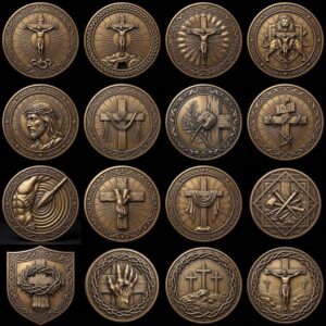 Christian Challenge Coin Depth Map, Jesus Engraving Relief Bundle, Religious Art