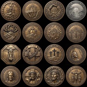 Christian Challenge Coin Depth Map, Jesus Engraving Relief Bundle, Religious Art