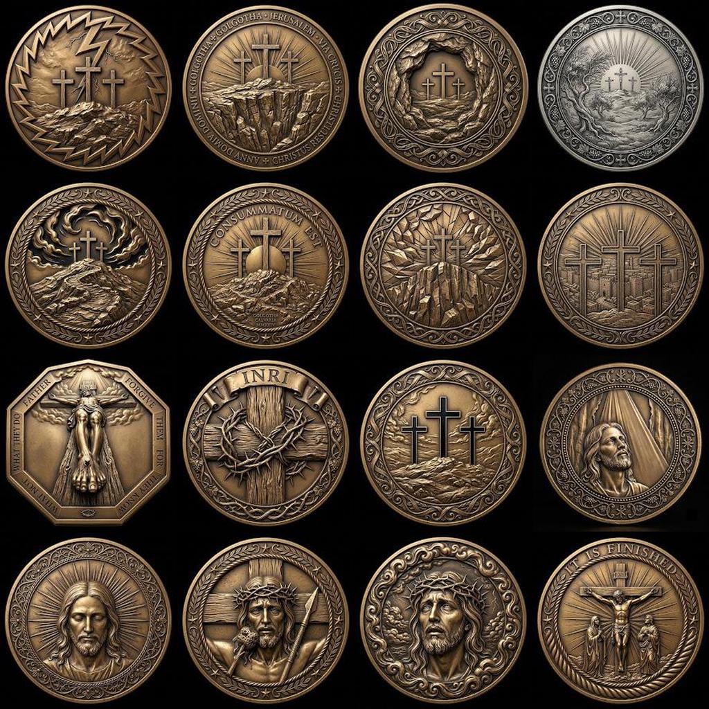 Christian Challenge Coin Depth Map, Jesus Engraving Relief Bundle, Religious Art