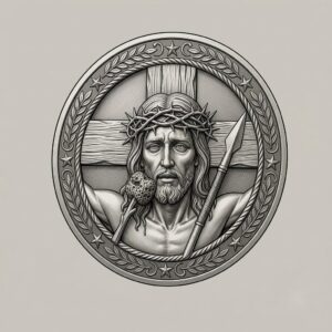 Christian Challenge Coin Depth Map, Jesus Engraving Relief Bundle, Religious Art