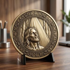 Christian Challenge Coin Depth Map, Jesus Engraving Relief Bundle, Religious Art