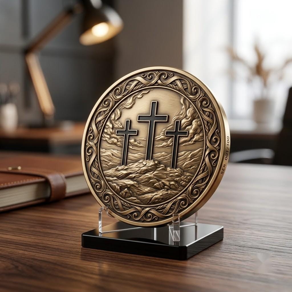 Christian Challenge Coin Depth Map, Jesus Engraving Relief Bundle, Religious Art