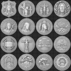 Christian Challenge Coin, Jesus Relief, Seven Last Words PNG Bundle