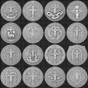 Christian Challenge Coin, Jesus Relief, Seven Last Words PNG Bundle