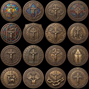 Christian Challenge Coin, Jesus Relief, Seven Last Words PNG Bundle