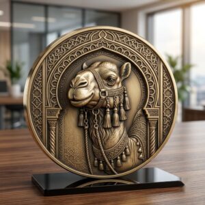 Christian Nativity Coin Depth Map, Manger Animals Relief for Laser Engraving