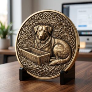 Christian Nativity Coin Depth Map, Manger Animals Relief for Laser Engraving
