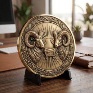 Christian Nativity Coin Depth Map, Manger Animals Relief for Laser Engraving