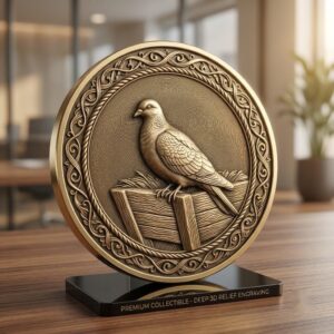Christian Nativity Coin Depth Map, Manger Animals Relief for Laser Engraving