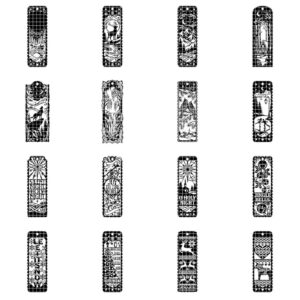 Christmas Bookmark SVG Bundle, Winter Wonderland Landscapes, Reindeer Cabin Designs