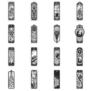 Christmas Bookmark SVG Bundle, Winter Wonderland Landscapes, Reindeer Cabin Designs