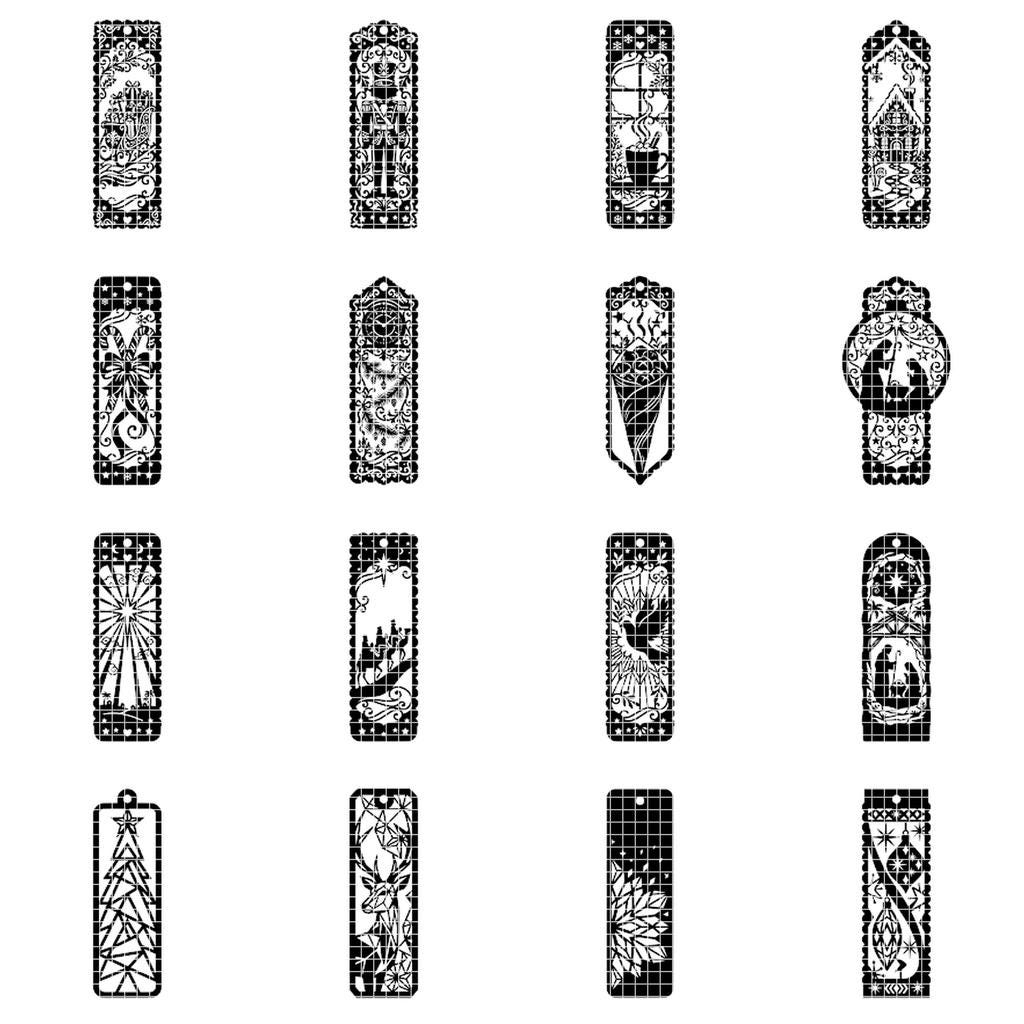 Christmas Bookmark SVG Bundle, Winter Wonderland Landscapes, Reindeer Cabin Designs