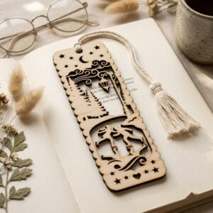 Christmas Bookmark SVG Bundle, Winter Wonderland Landscapes, Reindeer Cabin Designs