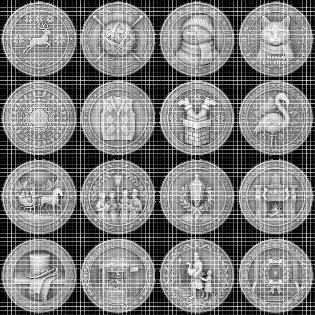 Christmas Challenge Coin Engraving File, Ugly Sweater Relief Bundle