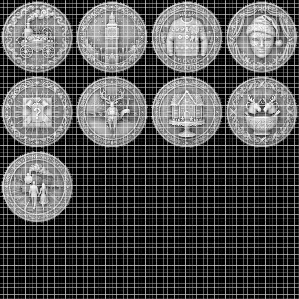 Christmas Challenge Coin Engraving File, Ugly Sweater Relief Bundle