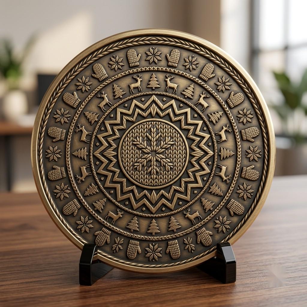 Christmas Challenge Coin Engraving File, Ugly Sweater Relief Bundle