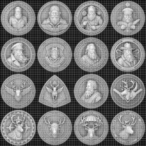 Christmas Challenge Coin, Santa Laser Engraving File, Grayscale PNG