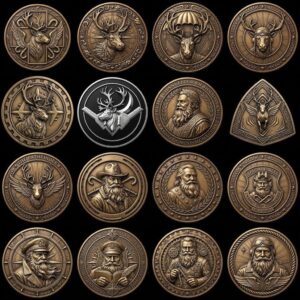 Christmas Challenge Coin, Santa Laser Engraving File, Grayscale PNG
