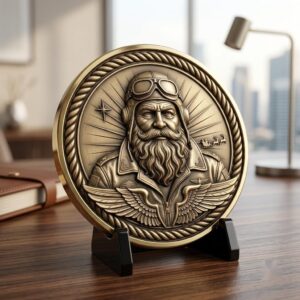 Christmas Challenge Coin, Santa Laser Engraving File, Grayscale PNG