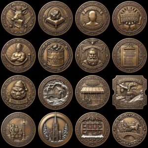 Christmas Depth Map, Santa Sleigh Relief PNG, Coin Engraving Bundle