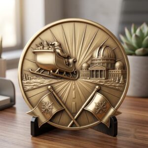 Christmas Depth Map, Santa Sleigh Relief PNG, Coin Engraving Bundle