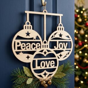 Christmas Door Hanger Bundle, Giant Tree Ornaments, 8 Wood Greeting Designs