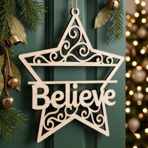 Christmas Door Hanger Bundle, Giant Tree Ornaments, 8 Wood Greeting Designs
