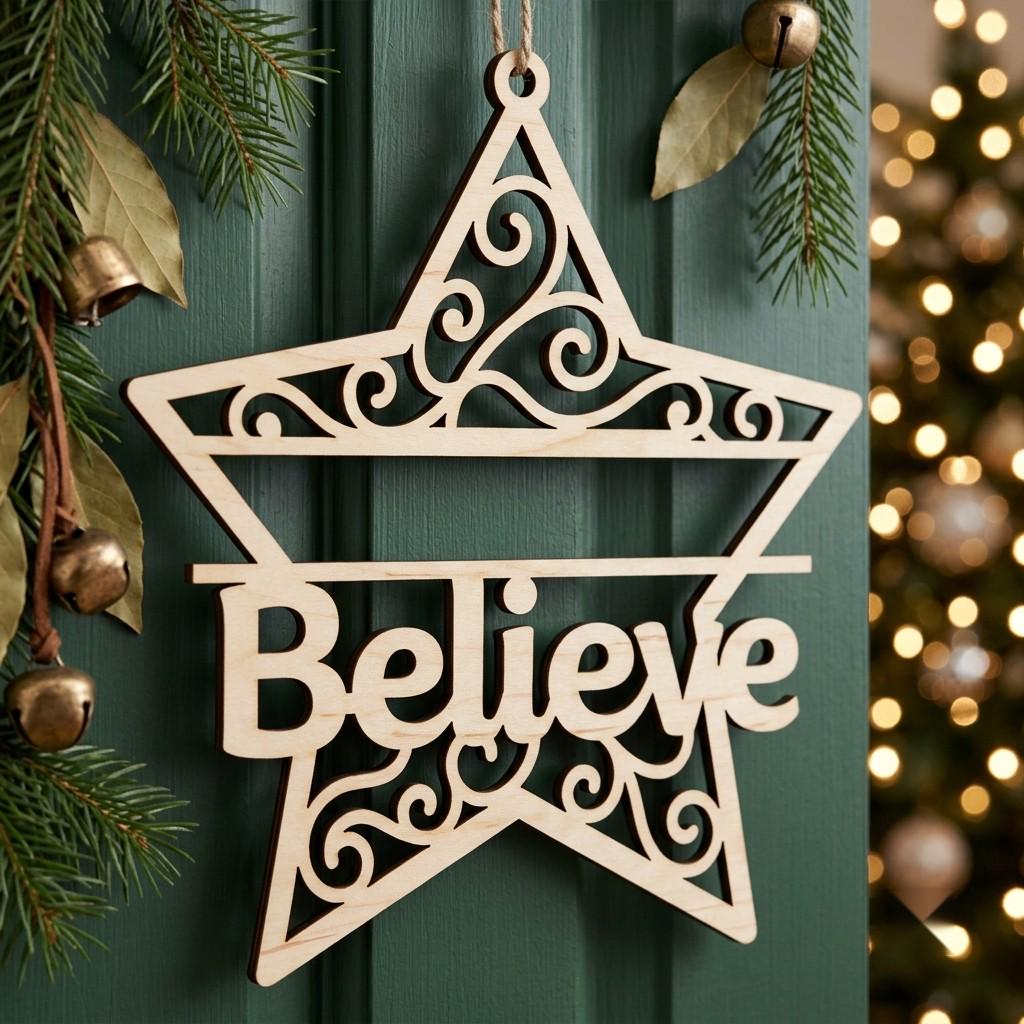 Christmas Door Hanger Bundle, Giant Tree Ornaments, 8 Wood Greeting Designs