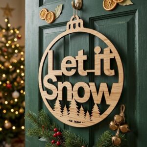 Christmas Door Hanger Bundle, Giant Tree Ornaments, 8 Wood Greeting Designs