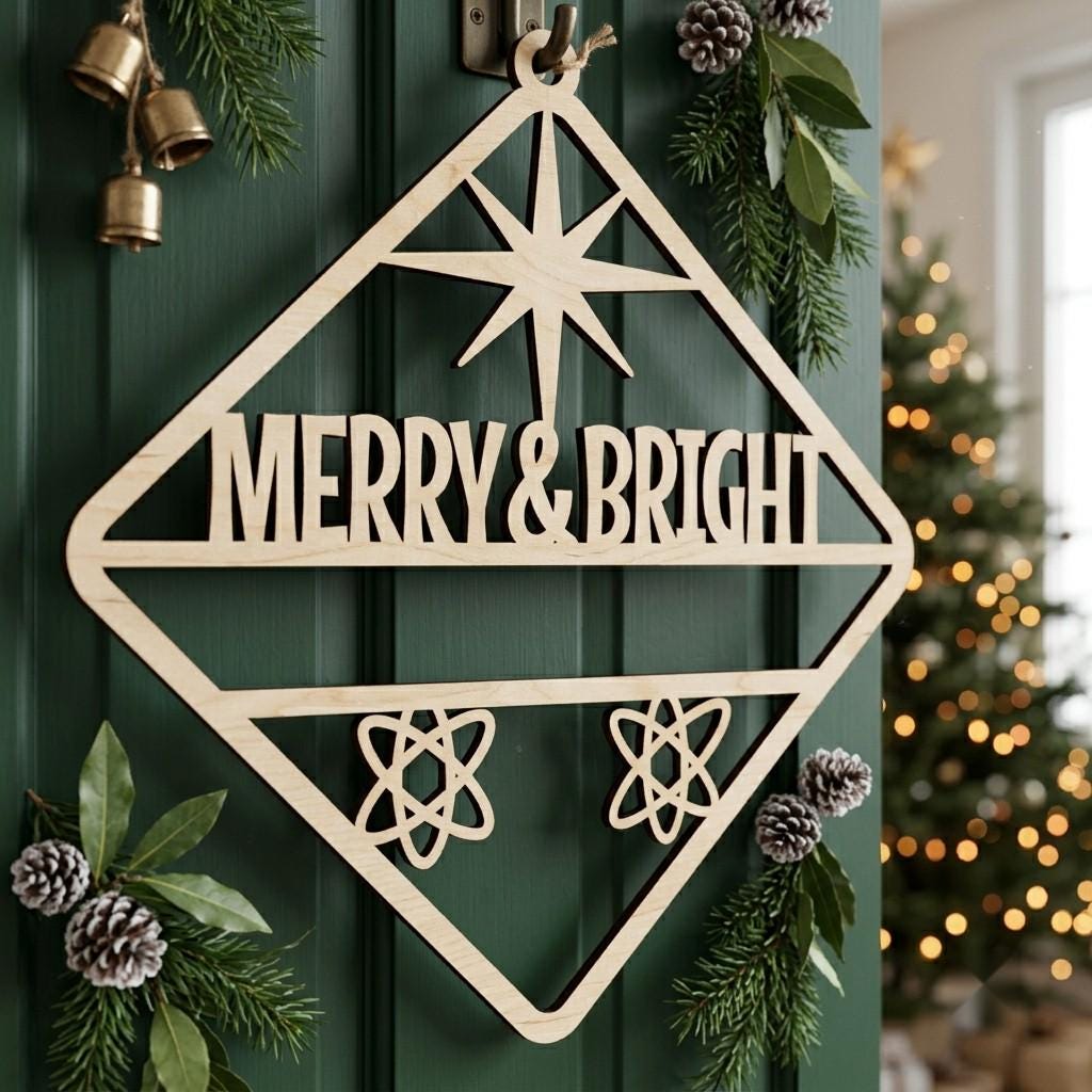 Christmas Door Hanger Bundle, Giant Tree Ornaments, 8 Wood Greeting Designs