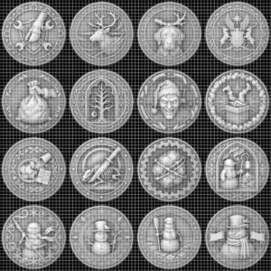 Christmas Engraving Challenge Coin, Santa Laser Relief File, North Pole Bundle