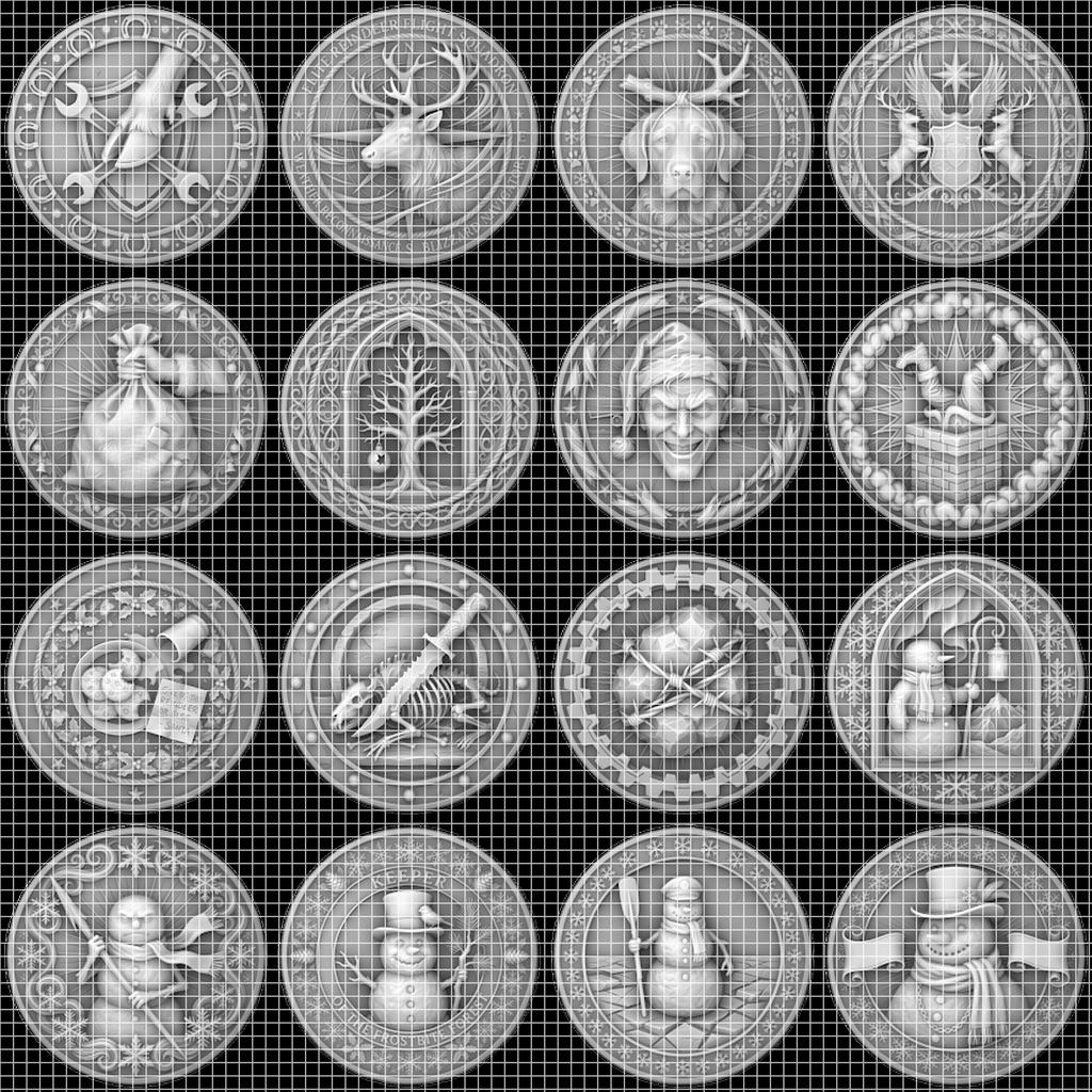 Christmas Engraving Challenge Coin, Santa Laser Relief File, North Pole Bundle