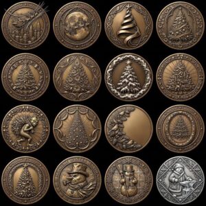 Christmas Engraving Challenge Coin, Santa Laser Relief File, North Pole Bundle
