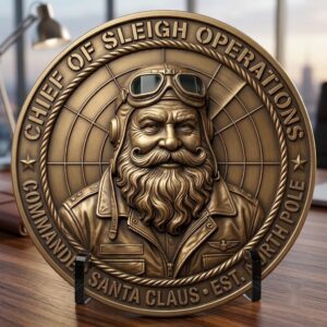 Christmas Engraving Challenge Coin, Santa Laser Relief File, North Pole Bundle