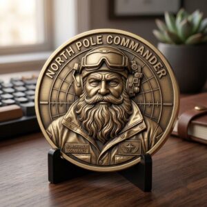 Christmas Engraving Challenge Coin, Santa Laser Relief File, North Pole Bundle