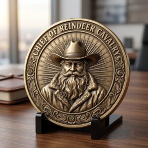 Christmas Engraving Challenge Coin, Santa Laser Relief File, North Pole Bundle