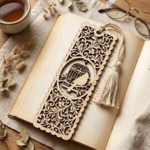 Christmas Forest Bookmark File, Multi Layered Reindeer And Cabin Design