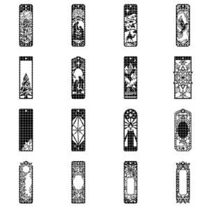 Christmas Forest Bookmark File, Multi Layered Reindeer And Cabin Design