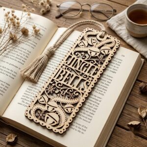 Christmas Forest Bookmark File, Multi Layered Reindeer And Cabin Design