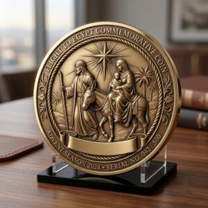 Christmas Nativity Coin Depth Map, Religious Star Relief Laser Engraving PNG