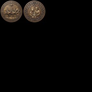 Christmas Nativity Coin Depth Map, Religious Star Relief Laser Engraving PNG