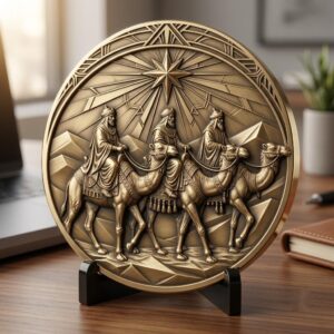 Christmas Nativity Coin Depth Map, Religious Star Relief Laser Engraving PNG