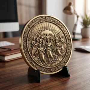 Christmas Nativity Coin Laser Engraving File, 3D Faith Relief PNG Bundle