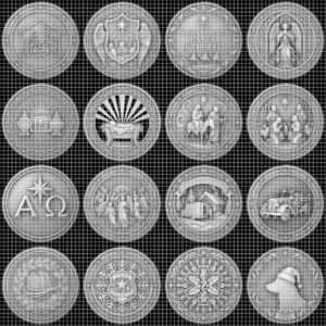 Christmas Nativity Coin Laser Engraving File, 3D Faith Relief PNG Bundle