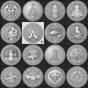 Christmas Nativity Coin Laser Engraving File, 3D Faith Relief PNG Bundle