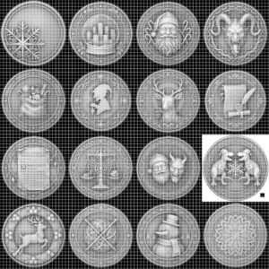 Christmas Nativity Coin Laser Engraving File, 3D Faith Relief PNG Bundle