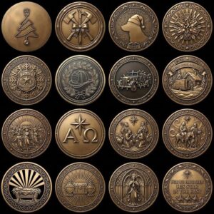Christmas Nativity Coin Laser Engraving File, 3D Faith Relief PNG Bundle